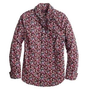 J. Crew Liberty Art Fabrics Tie Neck Tuxedo Shirt 2 Sarah Floral Print Cotton